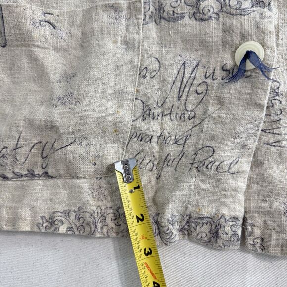 Vintage Sweet Jessie Tan 100% Linen Boxy Short Sleeve Shirt Poetry Size Small - Picture 4 of 10